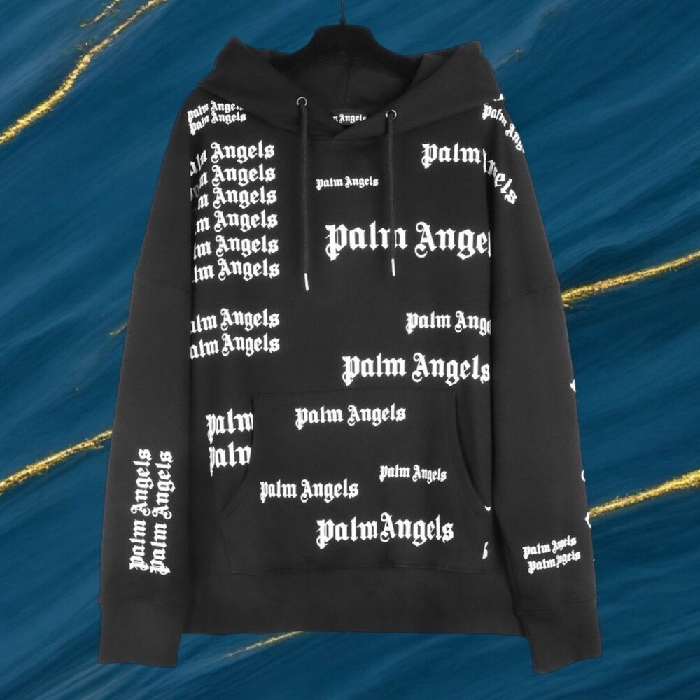 Palm Angels Black and White Graphic Sweater